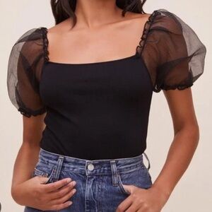 ASTR the label puff sleeve bodysuit